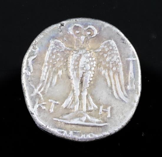 Ancient Coins, Greek Pontus, Amisos AR Drachm, c.400-360 BC., 5.6g, 19mm, GVF with attractive toning, rare